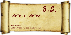 Bánfi Sára névjegykártya