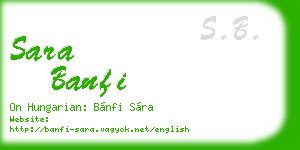 sara banfi business card